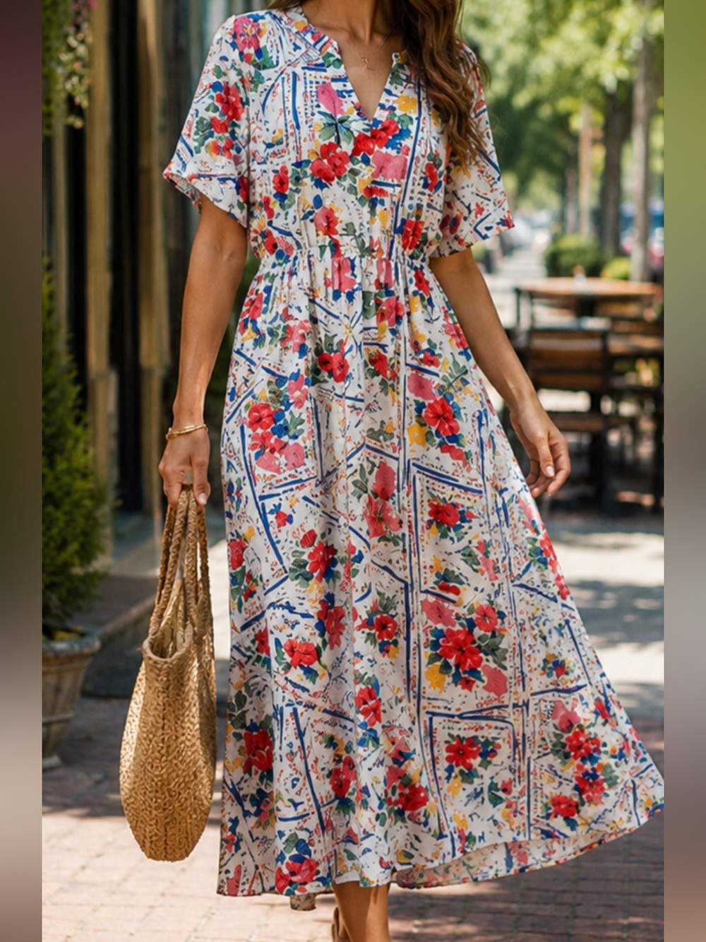 BloomChic Floral Maxi Dress Size 14/16 Boho Flowy Pocket Dress